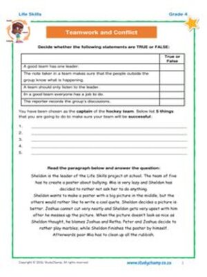 cover image of Grade 4 Lo: Conflict and Bullying, Worksheet